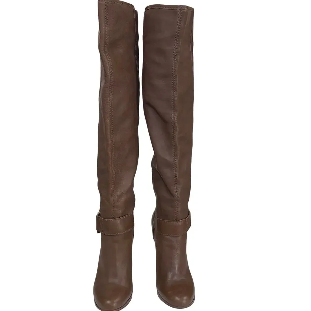 French Connection Joy Brown‎ Leather & Suede knee high Boots Size 36 / US 6